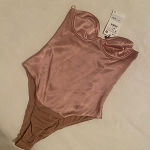 Nwt satin Zara bodysuit